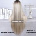 4 wig type Opational  3T ombre highlights coloring dark ash brown roots color with ash brown base color with light ash blonde human hair wig 